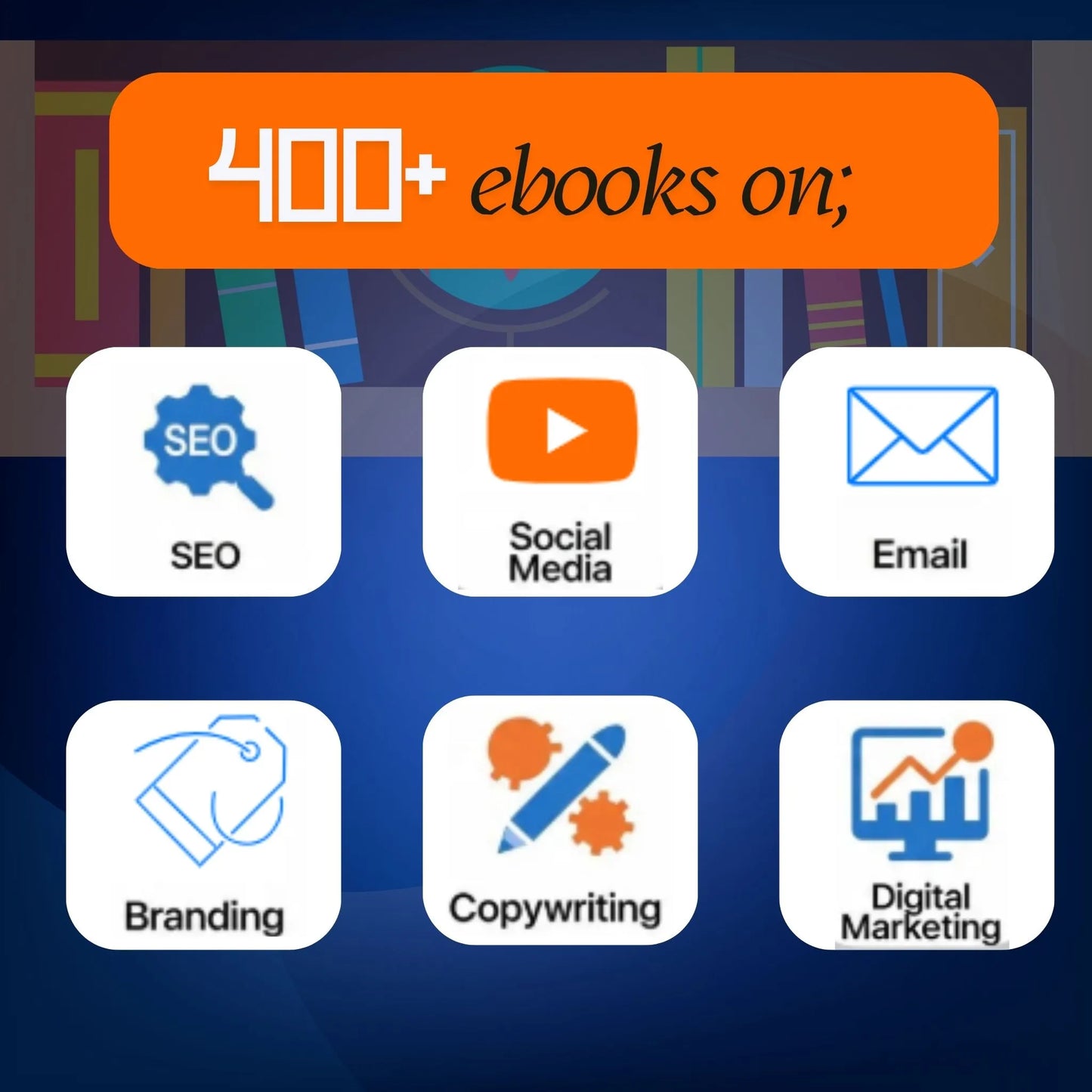 400+ Ecommerce & Digital Marketing eBooks Bundle – PLR & MRR Resell Rights Included