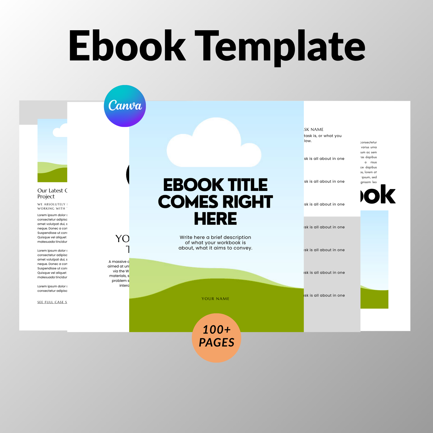 Canva eBook Template (100+ Pages) – Editable eBook Design Template for Digital Marketers & Creators